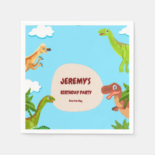 Servilleta De Papel Servilletas de cumpleaños de dinosaurios para niño