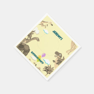 Servilleta De Papel Servilletas de cumpleaños de dinosaurios para niño