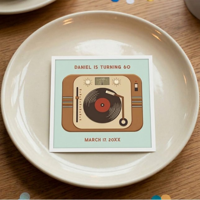 Servilleta De Papel Servilletas de cumpleaños de discos de vinilo retr (Subido por el creador)
