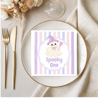 Servilleta De Papel Servilletas de cumpleaños de fantasma Spooky One p