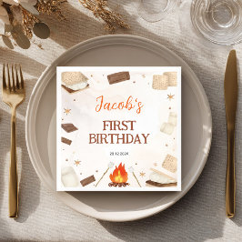 Servilleta De Papel Servilletas de cumpleaños de fogata S'more