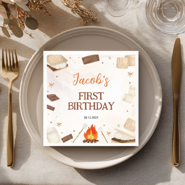 Servilleta De Papel Servilletas de cumpleaños de fogata S'more (Subido por el creador)
