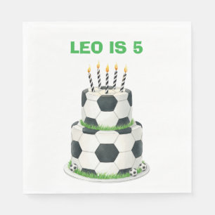 Servilleta De Papel Servilletas de cumpleaños de fútbol editables – Pe