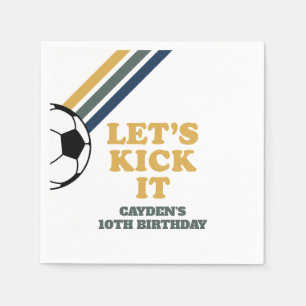 Servilleta De Papel Servilletas de cumpleaños de fútbol retro