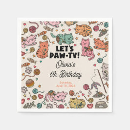 Servilleta De Papel Servilletas de cumpleaños de gatito lindo