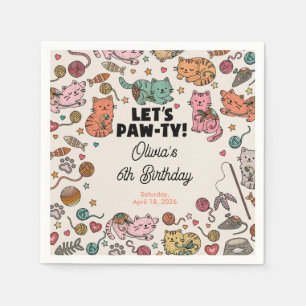 Servilleta De Papel Servilletas de cumpleaños de gatito lindo