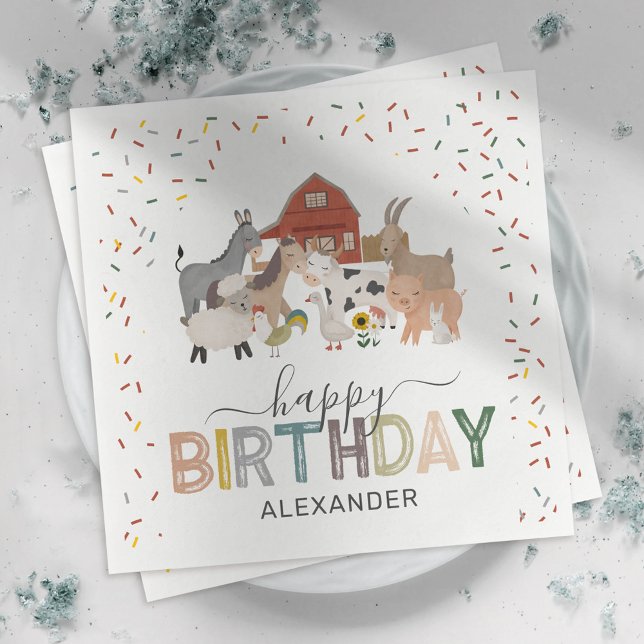 Servilleta De Papel Servilletas de cumpleaños de granja lindas (Subido por el creador)