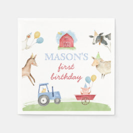Servilleta De Papel Servilletas de cumpleaños de granja para niños Bar