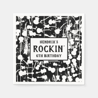 Servilleta De Papel Servilletas de cumpleaños de guitarra de Rock & Ro