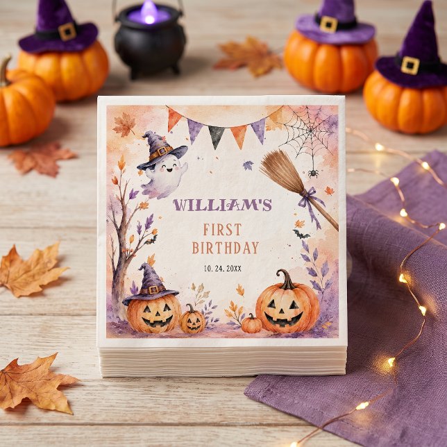 Servilleta De Papel Servilletas de cumpleaños de Halloween de calabaza (Subido por el creador)