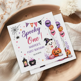 Servilleta De Papel Servilletas de cumpleaños de Halloween Spooky One