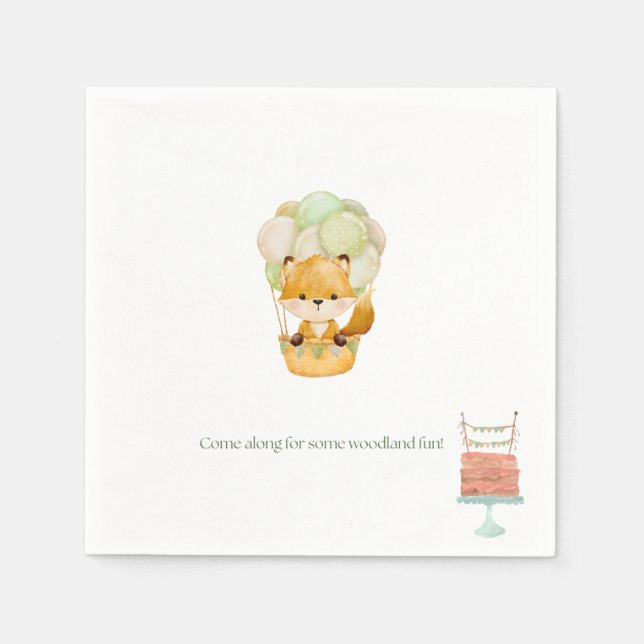 Servilleta De Papel Servilletas de cumpleaños de Little Fox (Anverso)