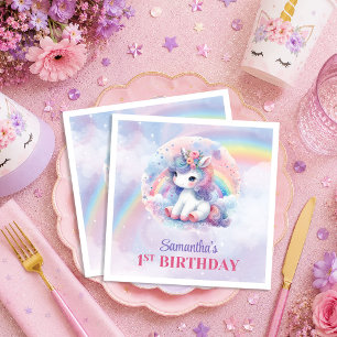 Servilleta De Papel Servilletas de Cumpleaños de Niña Colores Pastel d