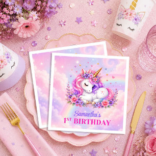 Servilleta De Papel Servilletas de cumpleaños de niña del día mágico U