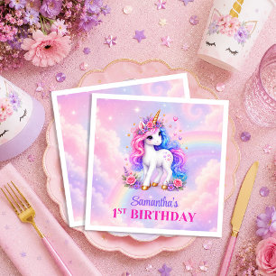 Servilleta De Papel Servilletas de cumpleaños de niña día mágico unico