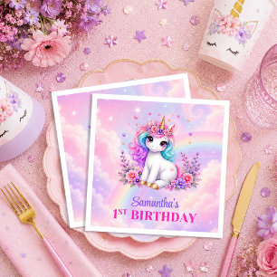 Servilleta De Papel Servilletas de cumpleaños de niña día mágico unico