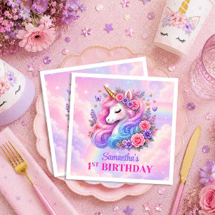 Servilleta De Papel Servilletas de cumpleaños de niña día mágico unico