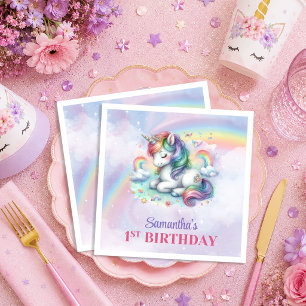 Servilleta De Papel Servilletas de Cumpleaños de Niña Unicornio Colori