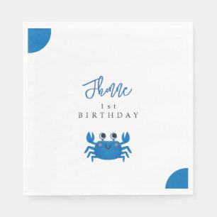 Servilleta De Papel Servilletas de cumpleaños de Playa Cangrejo Kawaii