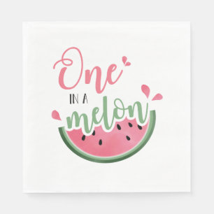 Servilleta De Papel Servilletas de cumpleaños de sandía One in a Melon