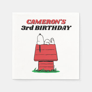 Servilleta De Papel Servilletas de cumpleaños de Snoopy Casa del Perro