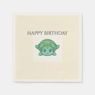 Servilleta De Papel Servilletas de cumpleaños de tortuga bebé linda