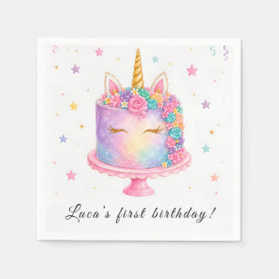 Servilleta De Papel Servilletas de cumpleaños de unicornio