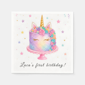 Servilleta De Papel Servilletas de cumpleaños de unicornio
