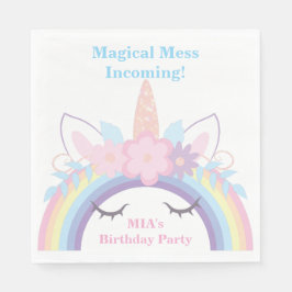 Servilleta De Papel Servilletas de cumpleaños de unicornio arcoíris ed
