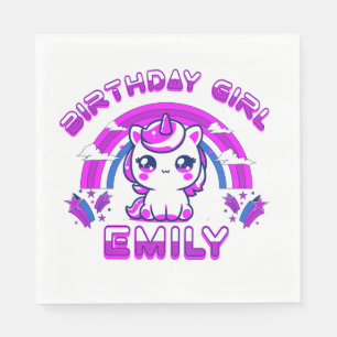 Servilleta De Papel Servilletas de cumpleaños de unicornio para niñas 