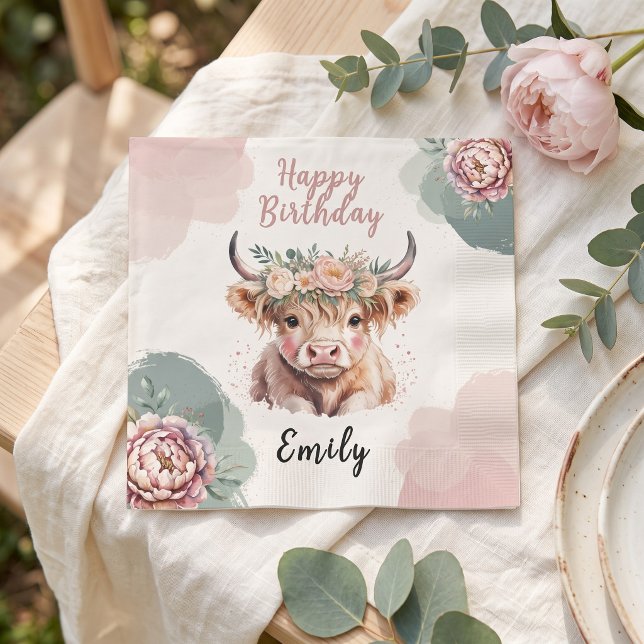 Servilleta De Papel Servilletas de cumpleaños de Vaca de las Tierras A (Subido por el creador)