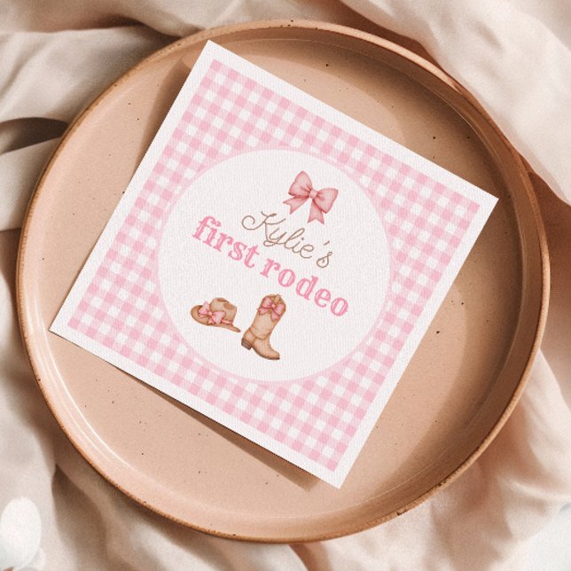 Servilleta De Papel Servilletas de cumpleaños de vaquera rosa primer r (Subido por el creador)
