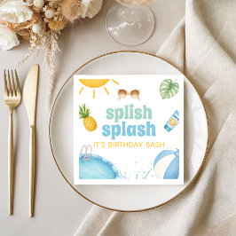 Servilleta De Papel Servilletas de cumpleaños de verano Splish Splash