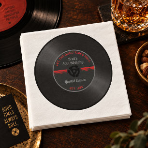 Servilleta De Papel Servilletas de cumpleaños de vinilo vintage – Retr
