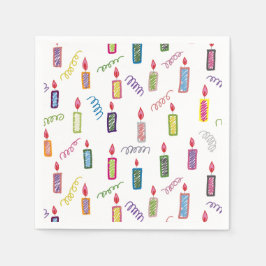 Servilleta De Papel Servilletas de cumpleaños felices con velas colori