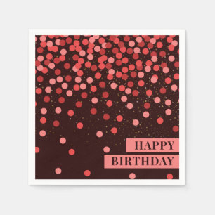 Servilleta De Papel Servilletas de Cumpleaños Feliz Chic Negras y Roja