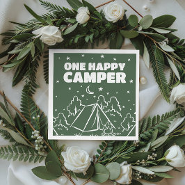 Servilleta De Papel Servilletas de cumpleaños Groovy One Happy Camper