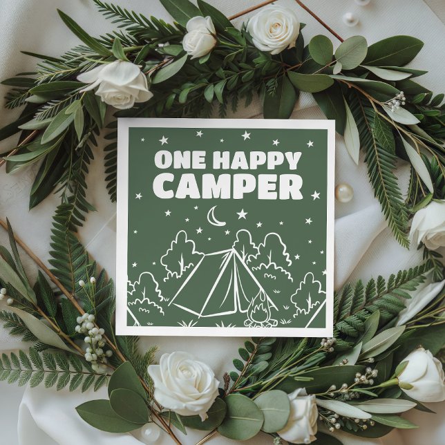 Servilleta De Papel Servilletas de cumpleaños Groovy One Happy Camper (Subido por el creador)