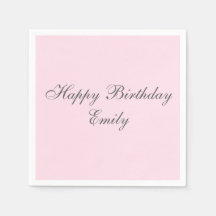 Servilletas de cumpleaños minimalistas rosadas
