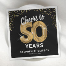 Servilletas de Cumpleaños Modernas para 50 Años