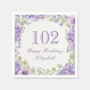 Servilleta De Papel Servilletas de cumpleaños número 102 elegantes con