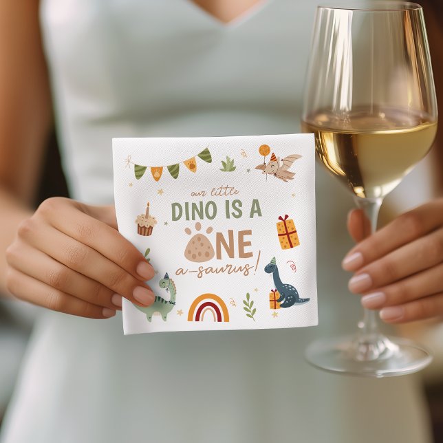 Servilleta De Papel Servilletas de cumpleaños número 1 de ONE-a-saurus (Subido por el creador)
