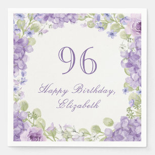 Servilleta De Papel Servilletas de cumpleaños número 96 Elegante Flora