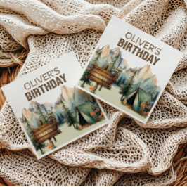 Servilleta De Papel Servilletas de cumpleaños para campamento de avent