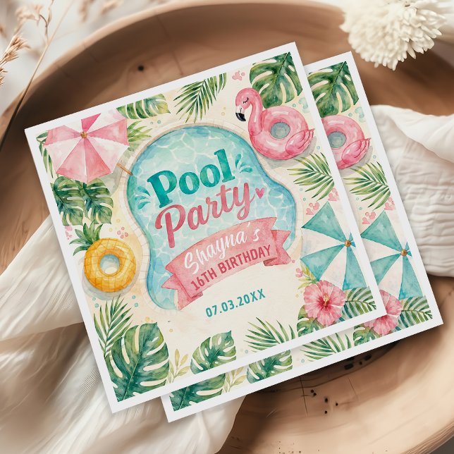 Servilleta De Papel Servilletas de cumpleaños para fiesta de verano ju (Subido por el creador)