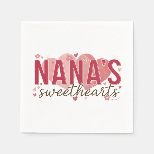 Servilleta De Papel Servilletas de cumpleaños para los dulces de Nana (Anverso)