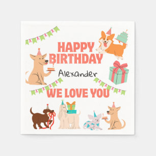 Servilleta De Papel Servilletas de cumpleaños personalizables para ama