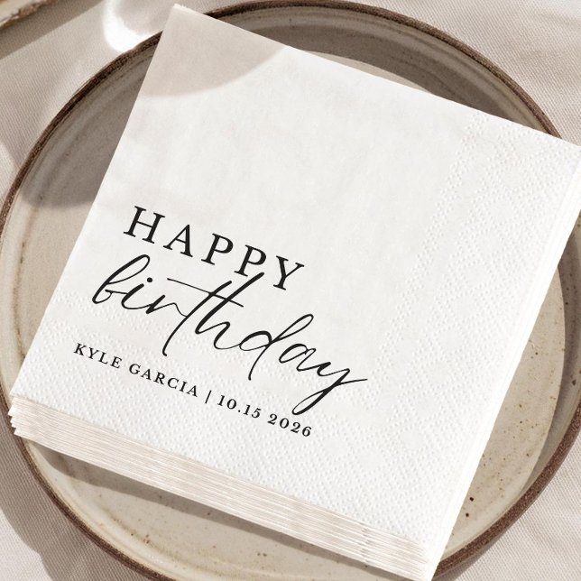 Servilleta De Papel Servilletas de cumpleaños personalizadas con texto (Subido por el creador)
