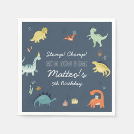 Servilleta De Papel Servilletas de cumpleaños personalizadas de dinosa