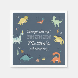 Servilleta De Papel Servilletas de cumpleaños personalizadas de dinosa